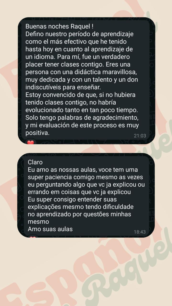 Feedback falando sobre aulas leves e divertidas